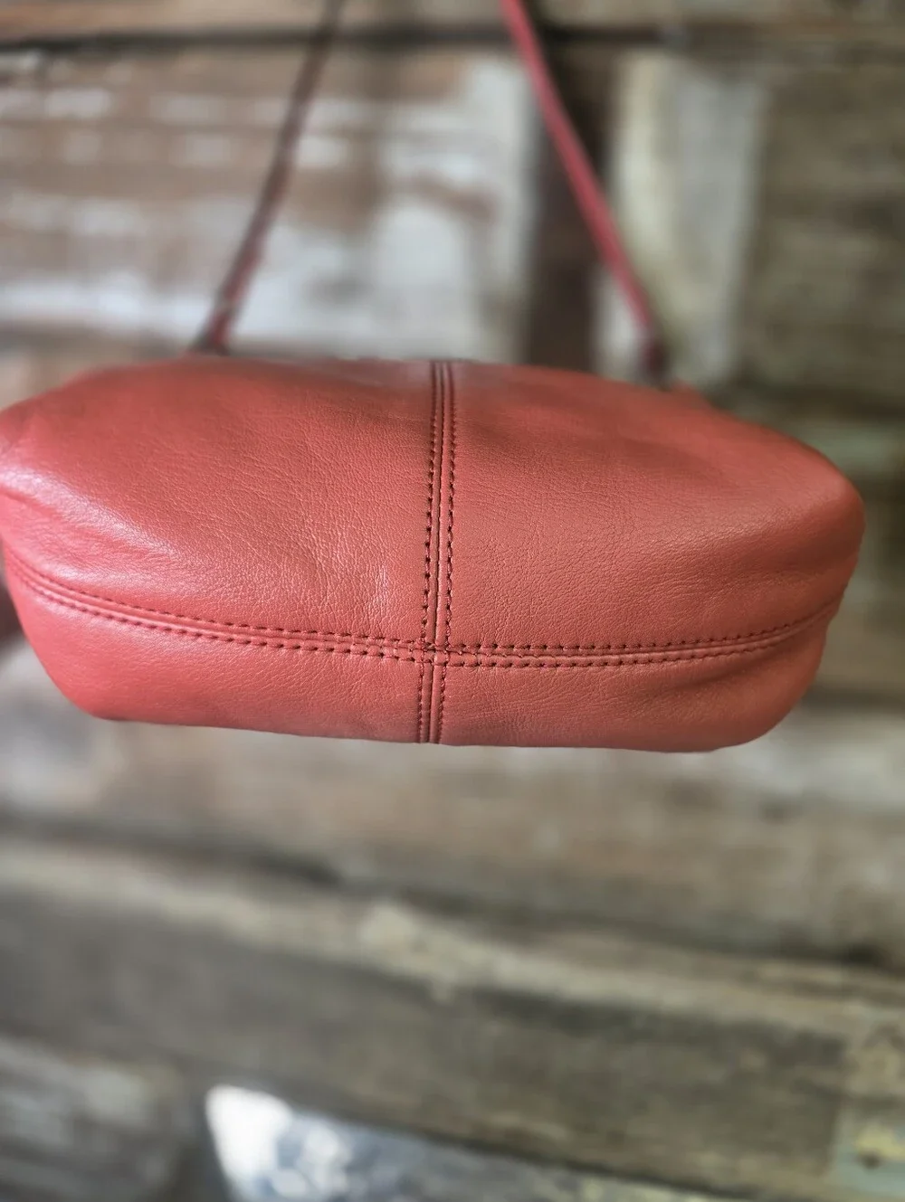 Coach Ashley Mini Coral Pink Leather Shoulder Purse - Clean Interior & COA Inclu